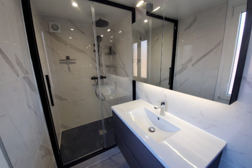rénovation de salle de bain à strasbourg carrelage plomberie par Eau & Design